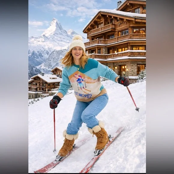 RARE!!!ANTHROPOLOGIE NWOT ST. MORITZ SKI SWEATER SIZE S. - Picture 2 of 13